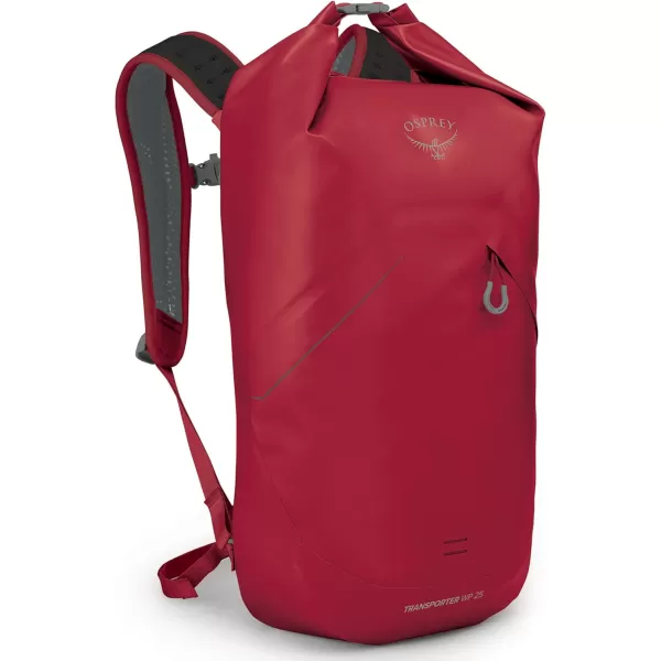 Osprey Transporter 30L Roll Top Waterproof Laptop Backpack BlackPoinsetta Red