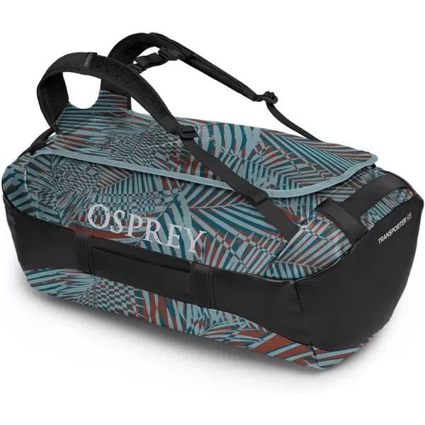 Osprey Transporter 40L Travel Duffel Bag BlackPalm Leaf Glitch Print