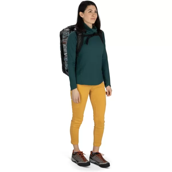 Osprey Transporter 40L Travel Duffel Bag BlackPalm Leaf Glitch Print