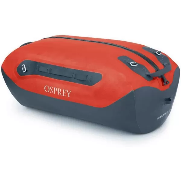 Osprey Transporter Waterproof 100L Duffel Bag Tunnel Vision GreyMars Orange