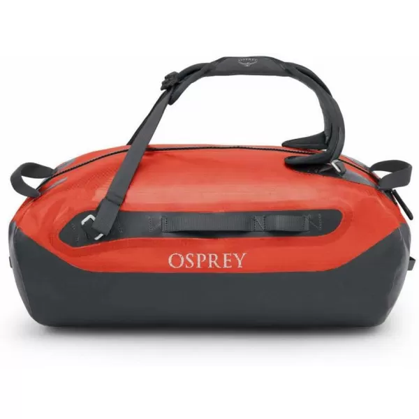 Osprey Transporter Waterproof 100L Duffel Bag Tunnel Vision GreyMars Orange