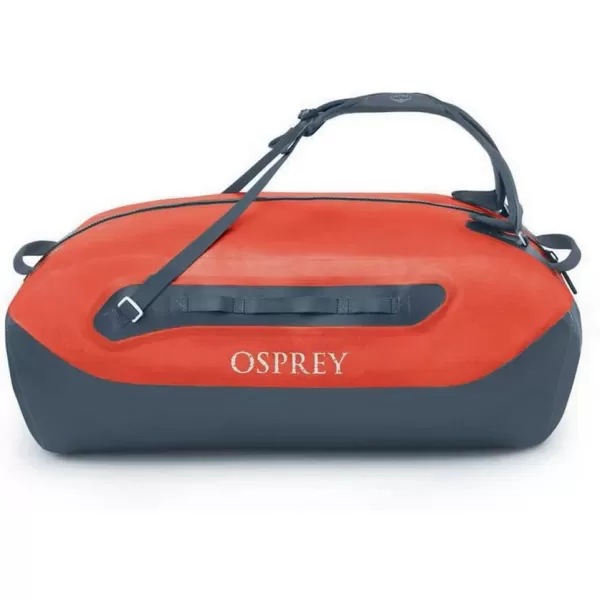 Osprey Transporter Waterproof 100L Duffel Bag Tunnel Vision GreyMars Orange