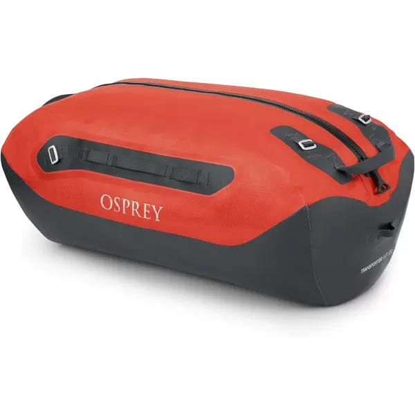 Osprey Transporter Waterproof 100L Duffel Bag Tunnel Vision GreyMars Orange