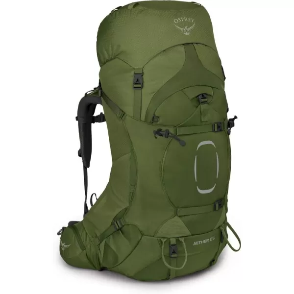 Osprey Aether 65 Mens Backpacking BackpackGarlic Mustard Green