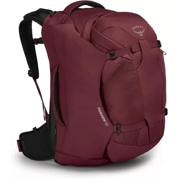 Osprey Fairview 55L Womens Travel Backpack BlackZircon Red