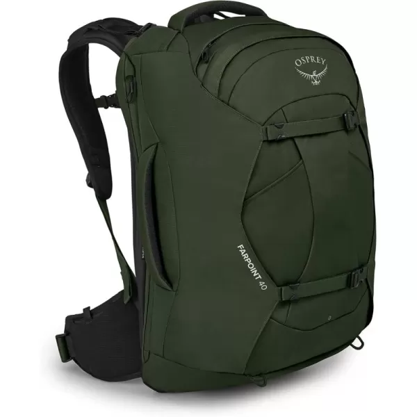 Osprey Farpoint 40L Mens Travel Backpack Tunnel Vision GreyGopher Green