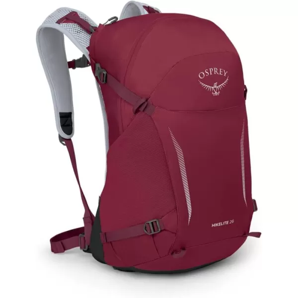 Osprey Hikelite 26L Unisex Hiking Backpack Pine Leaf GreenSangria Red