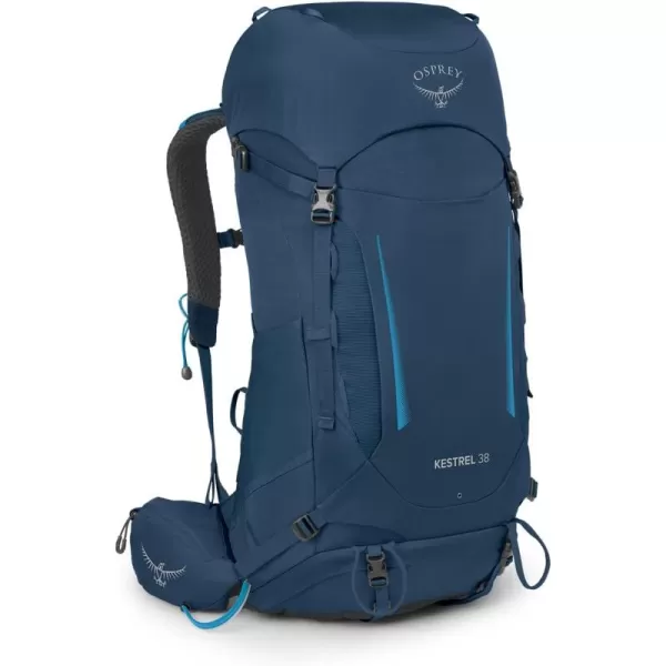 Osprey Kestrel 38L Mens Backpacking Backpack Black SMAtlas Blue