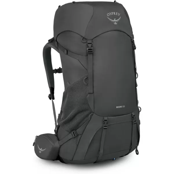 Osprey Rook 65L Mens Backpacking Backpack Dark CharcoalSilver Lining Extended FitDark CharcoalSilver Lining