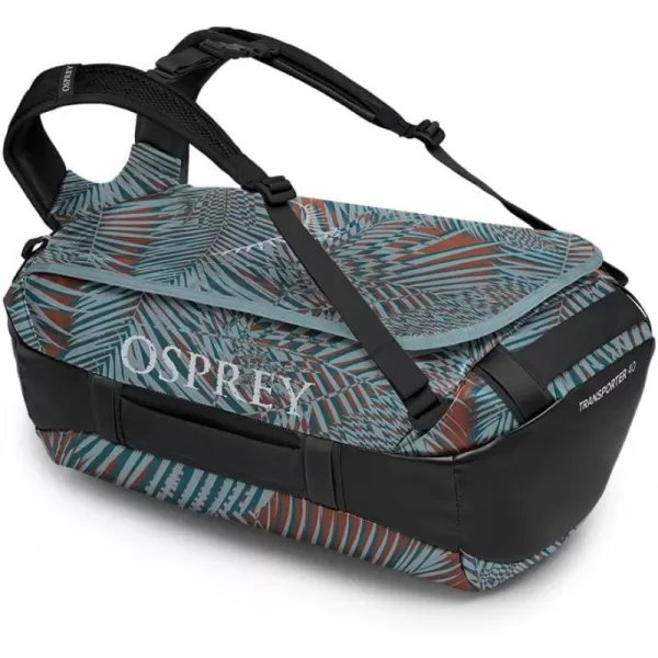 Osprey Transporter 40L Travel Duffel Bag BlackPalm Leaf Glitch Print