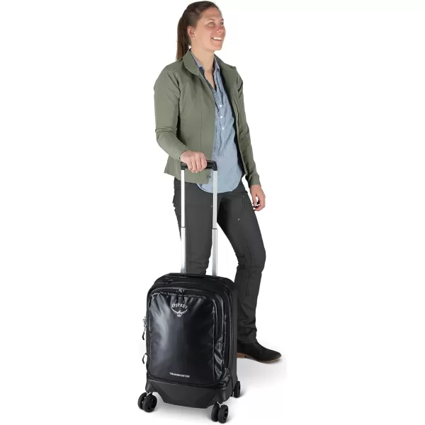 imageOsprey Transporter Hybrid Carry On Luggage 4 Spinner Wheels 22quot36L Venturi BlueBlack