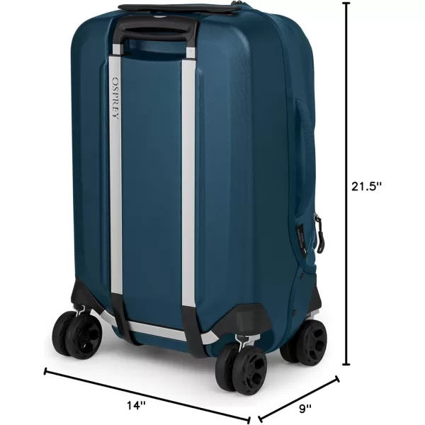 imageOsprey Transporter Hybrid Carry On Luggage 4 Spinner Wheels 22quot36L Venturi BlueVenturi Blue