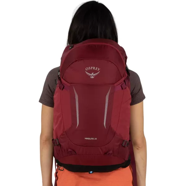 imageOsprey Hikelite 28L Unisex Hiking Backpack Black MediumLargeSangria Red