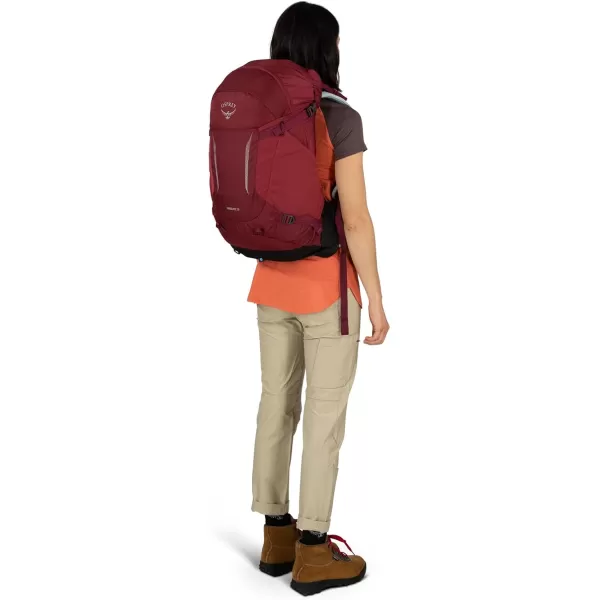 imageOsprey Hikelite 28L Unisex Hiking Backpack Black MediumLargeSangria Red