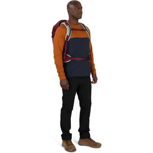 imageOsprey Hikelite 28L Unisex Hiking Backpack Black MediumLargeSangria Red