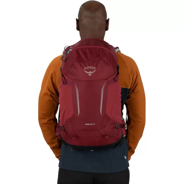 imageOsprey Hikelite 28L Unisex Hiking Backpack Black MediumLargeSangria Red