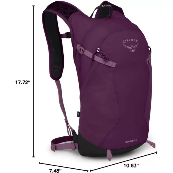 imageOsprey Sportlite 15L Unisex Hiking Backpack Blue SkyAubergine Purple