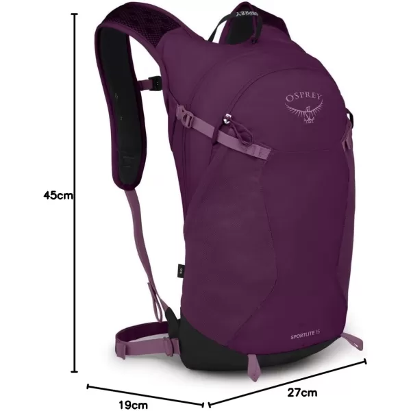 imageOsprey Sportlite 15L Unisex Hiking Backpack Blue SkyAubergine Purple