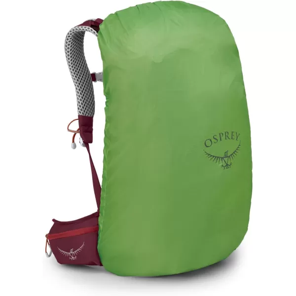 imageOsprey Stratos 34L Mens Hiking Backpack Tunnel Vision GreyPoinsettia Red
