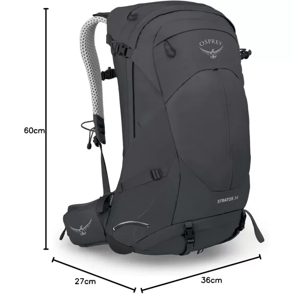 imageOsprey Stratos 34L Mens Hiking Backpack Tunnel Vision GreyTunnel Vision Grey