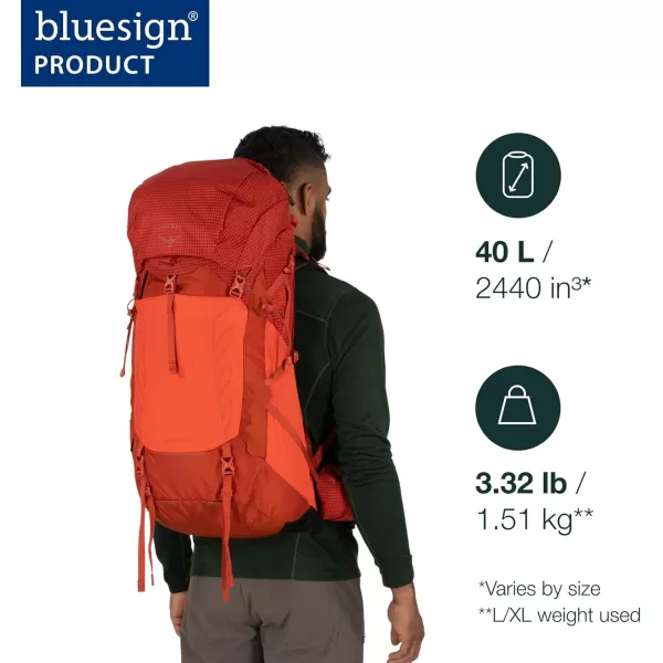 imageOsprey Talon Pro 40L Mens Hiking Backpack with Hipbelt Mars Orange SMSilver Lining