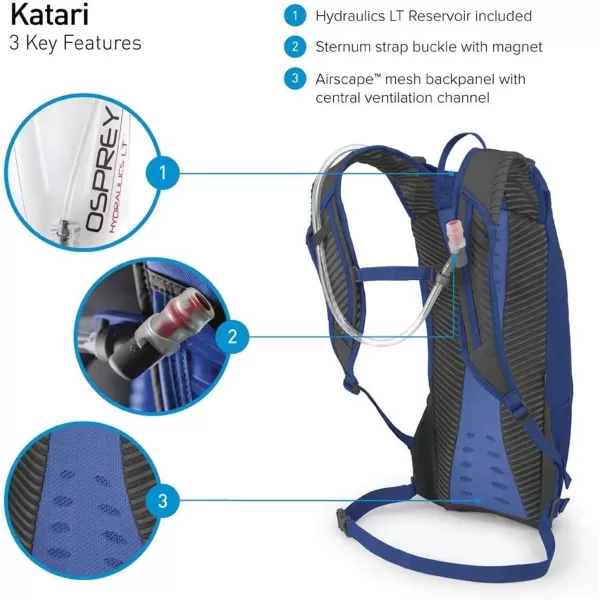 imageOsprey Katari 3 Mens Bike Hydration BackpackCobalt Blue
