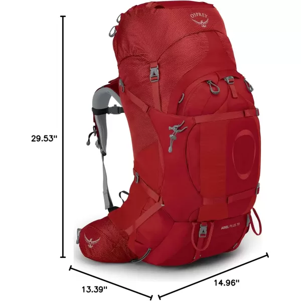 imageOsprey Ariel Plus 70 Womens Backpacking BackpackCarnelian Red