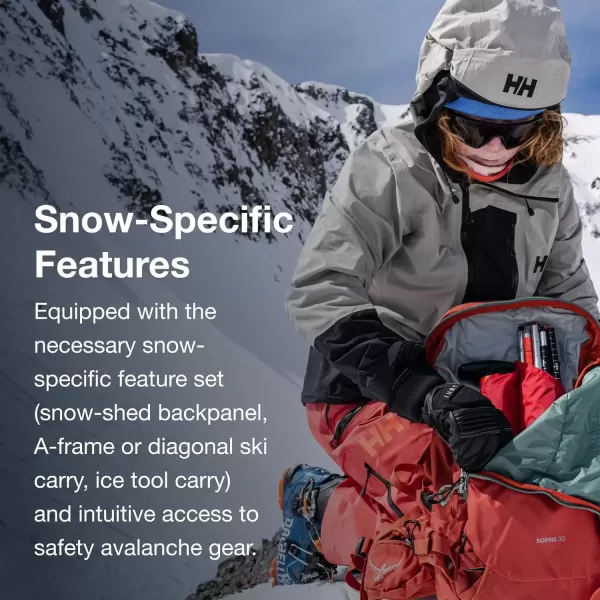 imageOsprey Sopris Pro 30L Womens Ski and Snowboard Backpack with E2 Airbag System Red MountainEmberglow Orange