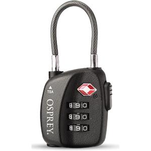imageOsprey TSA Approved 3 Dial Cable Luggage Lock Black