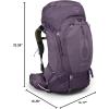 imageOsprey Aura AG 65L Womens Backpacking Backpack Tungsten Grey WMLEnchantment Purple