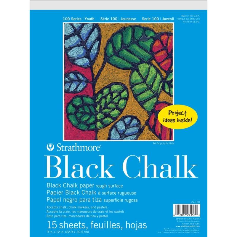 imageStrathmore 27150 STR27150 100 Series Black Chalk Paper 9 by 12quot 15 Sheets9x12