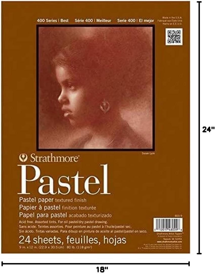 imageStrathmore 400 Series Pastel Pad Assorted Colors 9quotx12quot Glue Bound 24 Sheets18x24