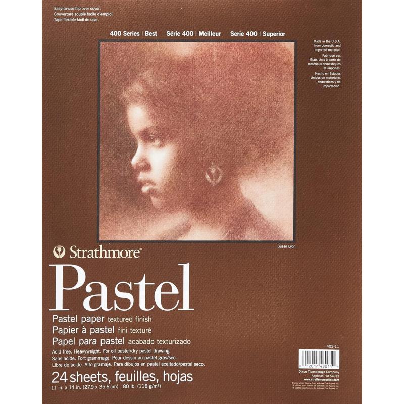 imageStrathmore 400 Series Pastel Pad Assorted Colors 9quotx12quot Glue Bound 24 Sheets11x14
