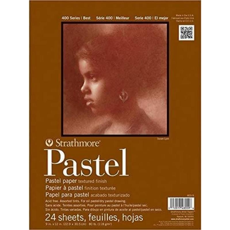 imageStrathmore 400 Series Pastel Pad Assorted Colors 9quotx12quot Glue Bound 24 Sheets18x24