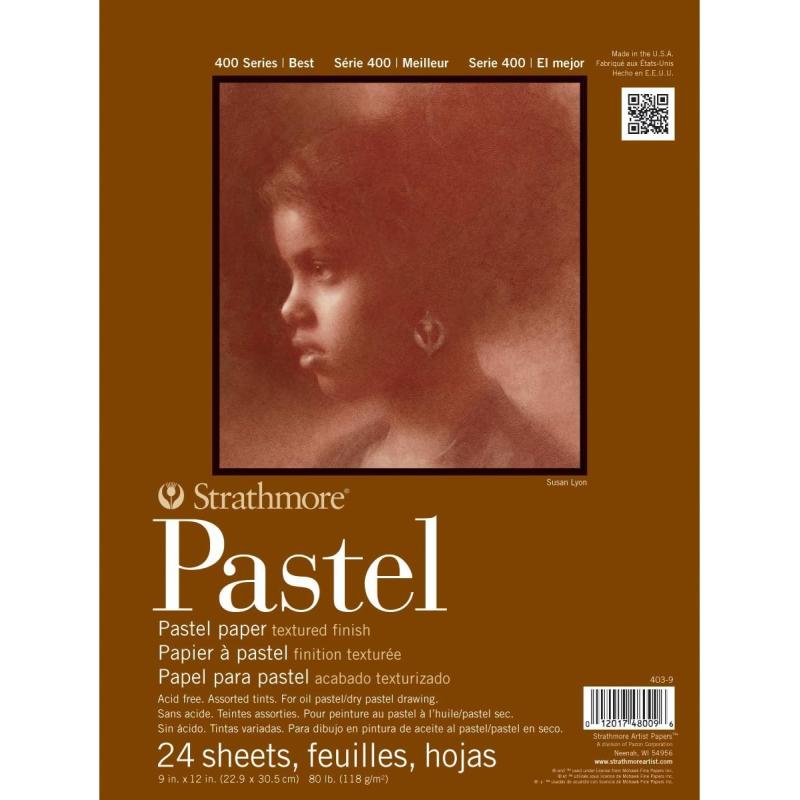 imageStrathmore 400 Series Pastel Pad Assorted Colors 9quotx12quot Glue Bound 24 Sheets9x12