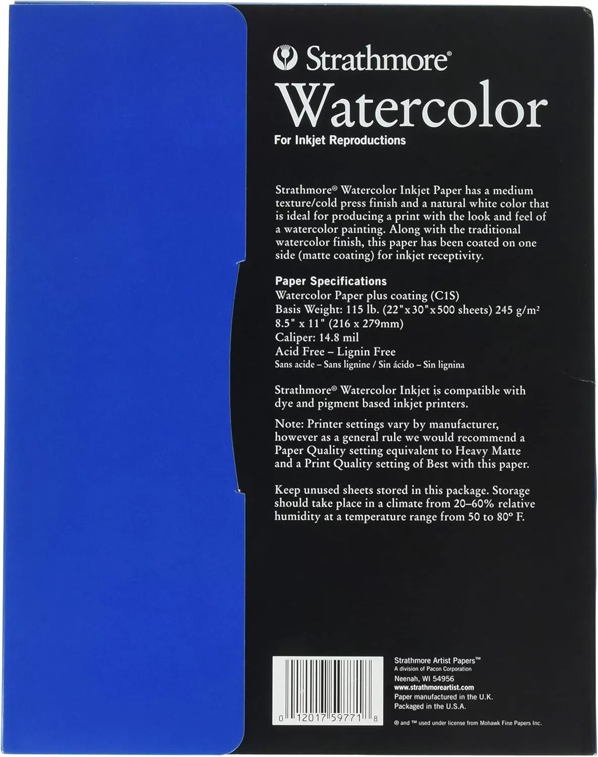 imageStrathmore Inkjet Watercolor Paper 85x11 inches 8 Sheets 115lb245g  Artist Paper for Adults and Students  Watercolors Mixed Media Markers and Art Journaling