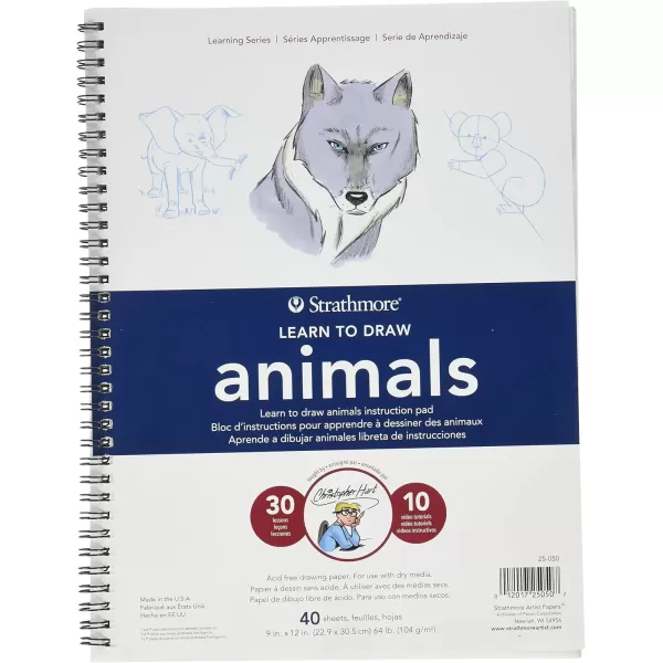 imageStrathmore 25752 300 Learning Series Colored Pencil Textures Pad  White  9x12 inDrawing  Animals