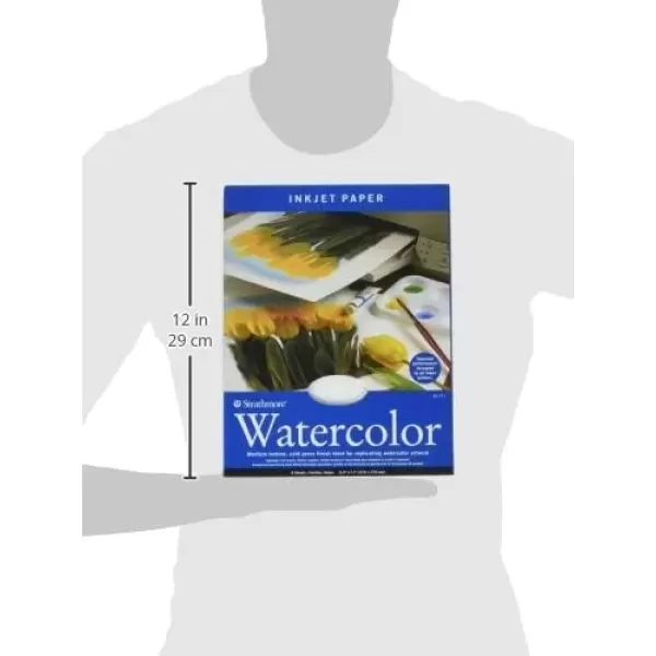 imageStrathmore Inkjet Watercolor Paper 85x11 inches 8 Sheets 115lb245g  Artist Paper for Adults and Students  Watercolors Mixed Media Markers and Art Journaling