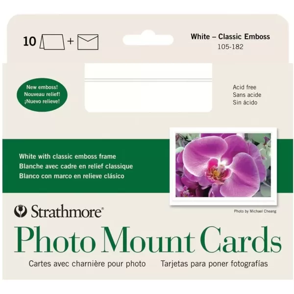 imageStrathmore Photo Mount Cards White with Classic Border 5x6875 inches 10 Pack Envelopes Included  Blank Greeting Cards for Weddings Events Birthdays