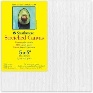 imageStrathmore 300 Series Stretched Canvas Gallery Profile 8x10 inches  Artist Canvas for Oil Acrylic Pouring ampamp Mixed Media  100 Cotton Triple Primed5x5