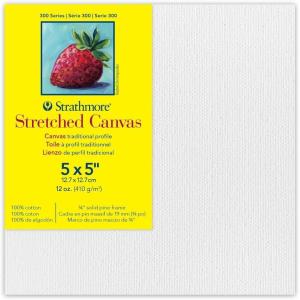 imageStrathmore 300 Series Stretched Canvas Gallery Profile 8x10 inches  Artist Canvas for Oil Acrylic Pouring ampamp Mixed Media  100 Cotton Triple PrimedSize 34 inch