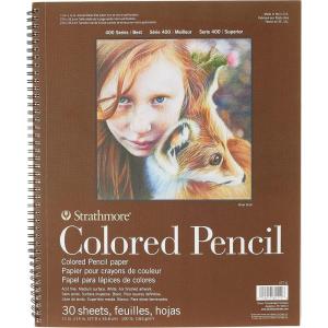 imageStrathmore Colored Pencil Spiral Paper Pad 9quotX12quot30 Sheets 62477900 White11x14