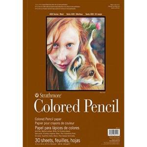 imageStrathmore Colored Pencil Spiral Paper Pad 9quotX12quot30 Sheets 62477900 White18x24
