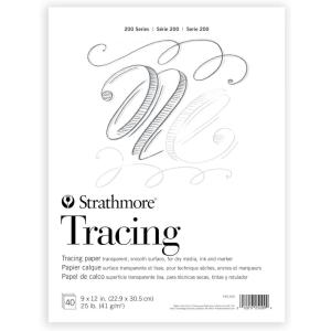 imageStrathmore 200 Series Tracing Paper Tape Bound Pad 9x12 inches 40 Sheets 25lb41g  Artist Paper for Adults and Students
