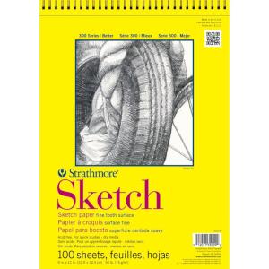 imageStrathmore 300 Series Sketch Paper Pad Wire Binding 9x12 inch White 100 Sheets