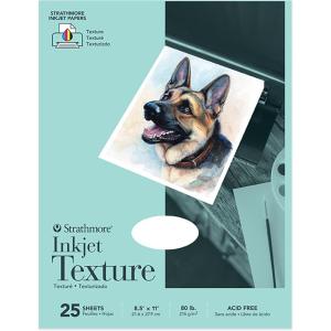 imageStrathmore 59701 Textured Inkjet Paper 85quotx11quot 25 Sheets  White Packaging May Vary85x11