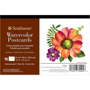 imageStrathmore Watercolor Postcard Pad 4x6 inches 15 Pack  Custom Greeting Cards for Weddings Events BirthdaysWatercolor