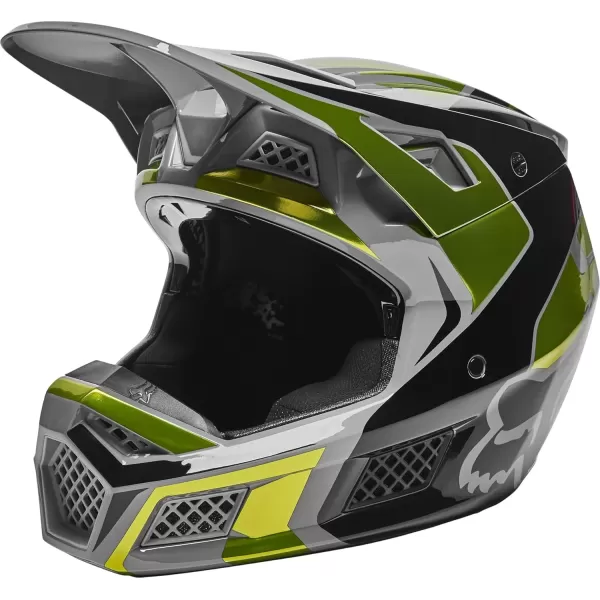 imageFox Racing V3 RS Motocross Helmet Carbon Black SmallMirer  Flo Yellow