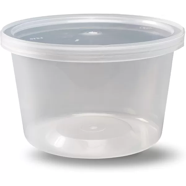 imageDuraHome  Deli food Storage Containers with Lids 32 oz Quart Pack of 24 Leakproof Freezer Safe Microwaveable Soup Storage Container  Clear Plastic Premium Quality16 oz