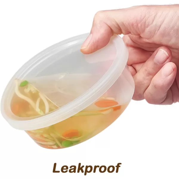 imageDuraHome  Deli food Storage Containers with Lids 32 oz Quart Pack of 24 Leakproof Freezer Safe Microwaveable Soup Storage Container  Clear Plastic Premium Quality8 oz